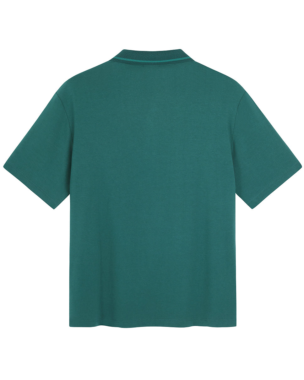 Teal Green Bamboo Fitted Polo