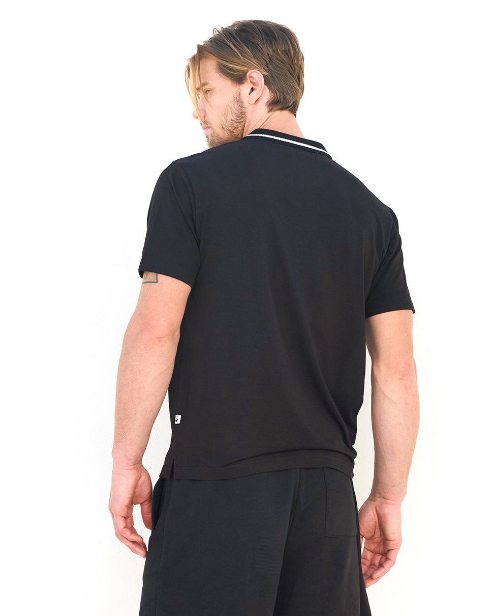Black Bamboo Fitted Polo