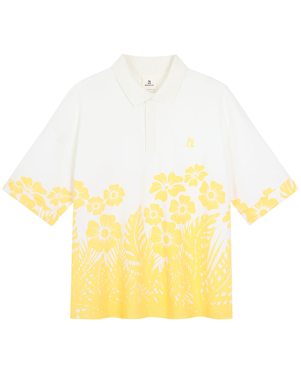 Floral Palm Boxy Polo