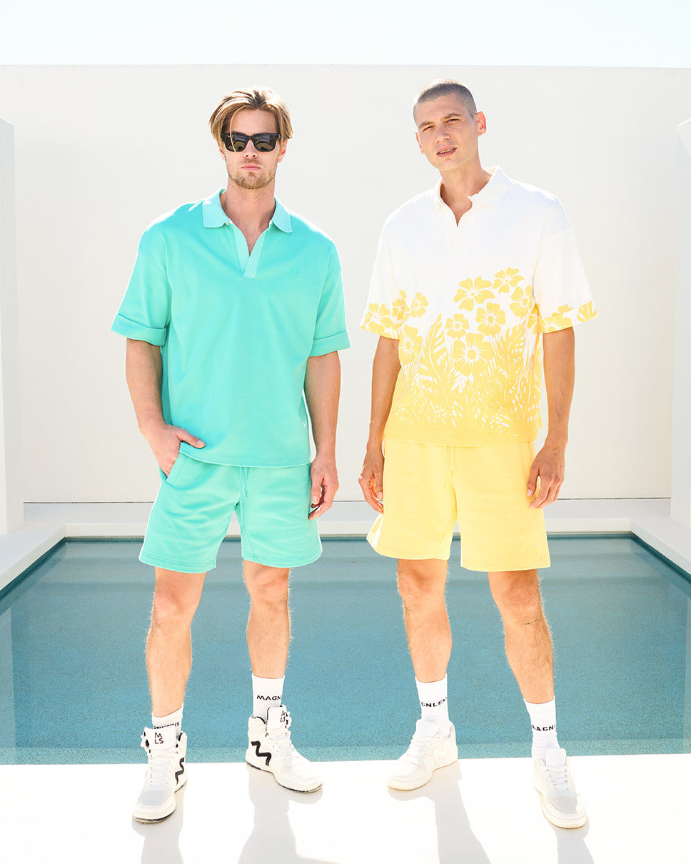 Floral Palm Boxy Polo