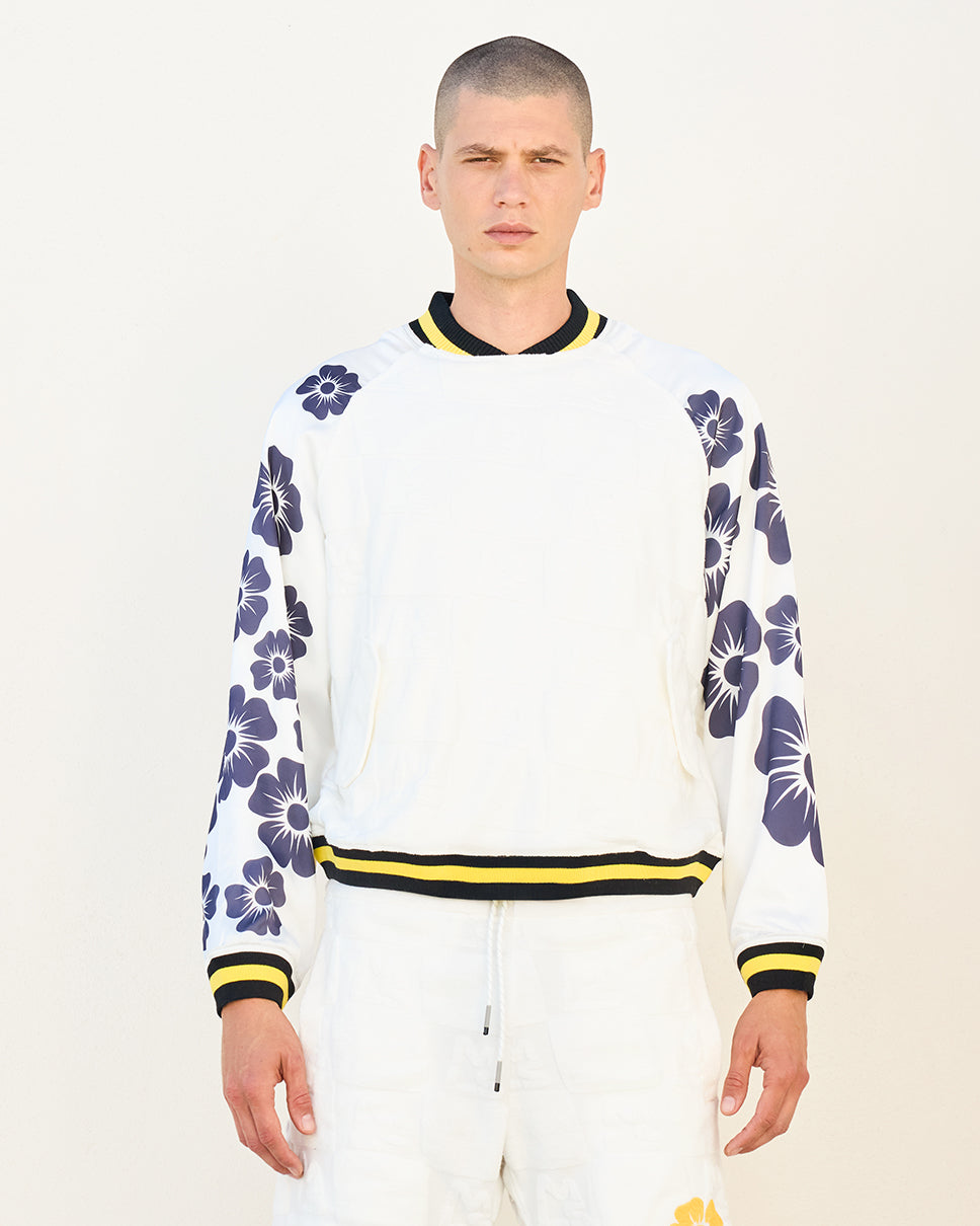 Floral Letterman Pullover