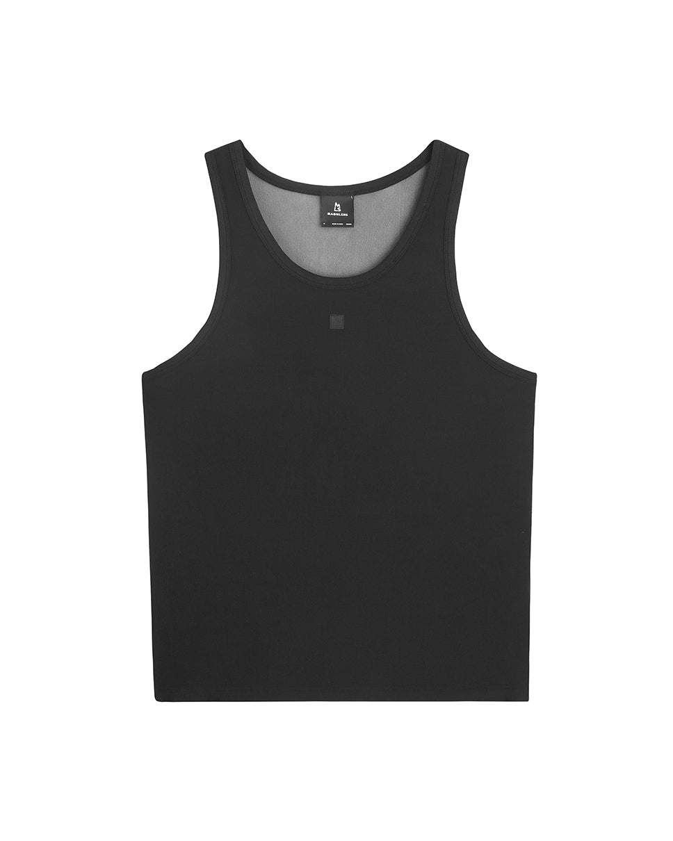 Men's Black Mesh Back Tank Top