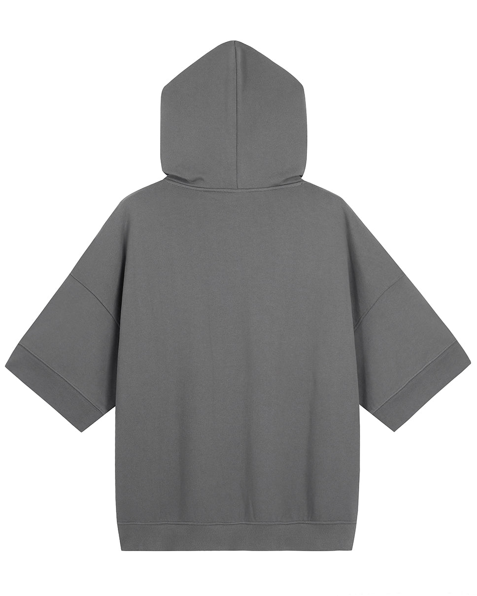 Ash Gray Essential Ross Short Sleeve Hoodie