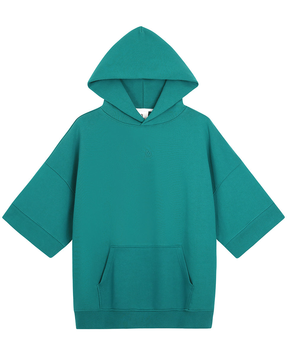 Teal Green Essential Ross Short Sleeve Hoodie