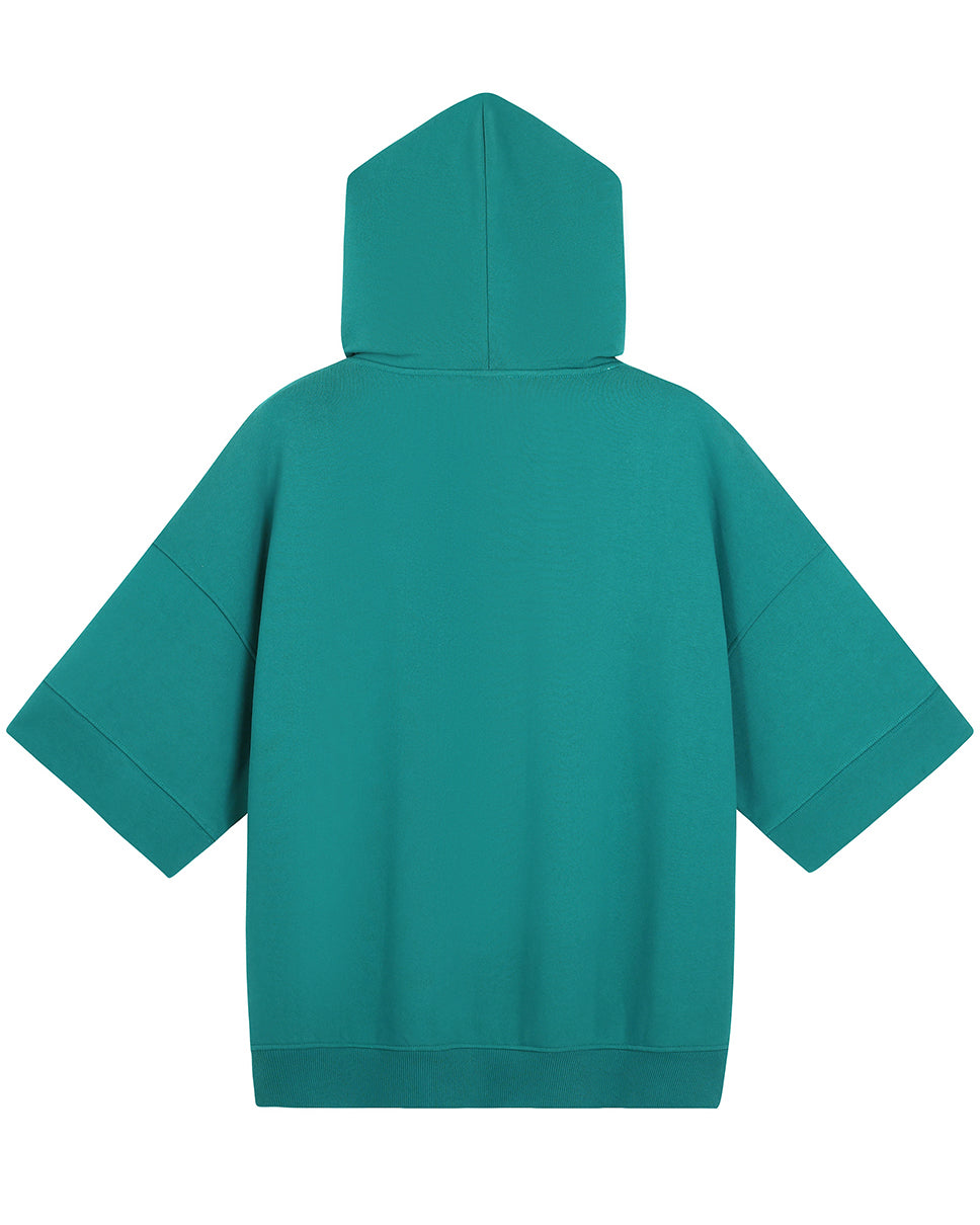 Teal Green Essential Ross Short Sleeve Hoodie