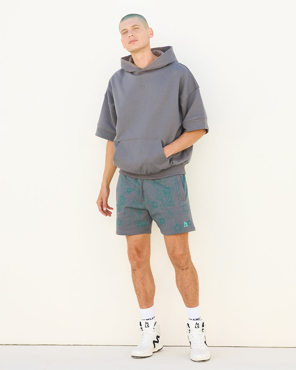 Ash Gray Essential Ross Short Sleeve Hoodie