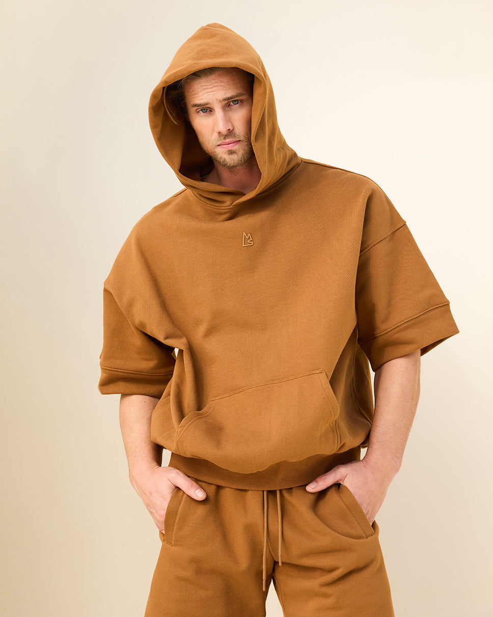Caramel Essential Ross Short Sleeve Hoodie