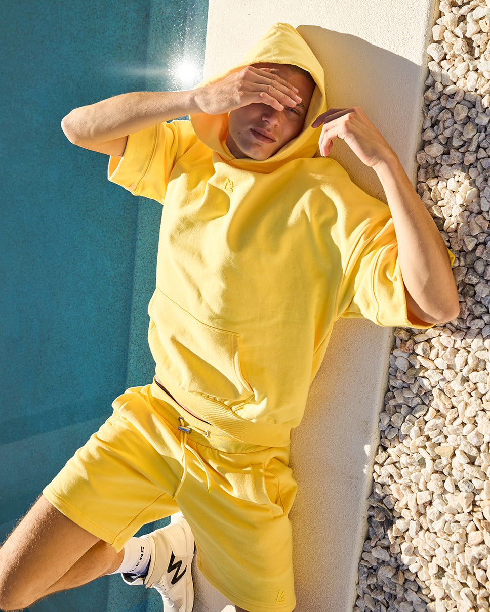 Yellow Essential Ross Short Sleeve Hoodie