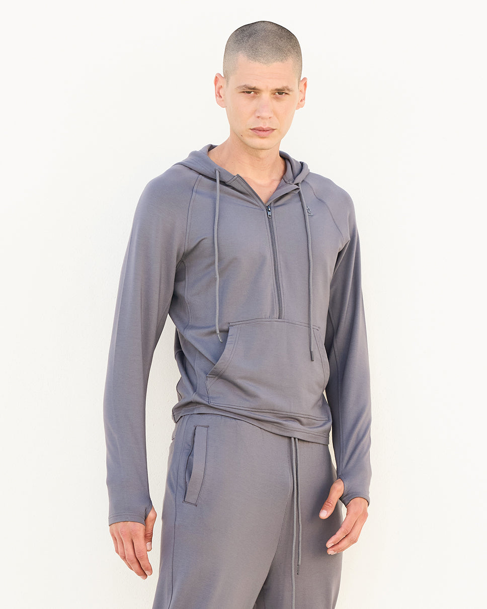 Linford Modal Zip Pullover Hoodie