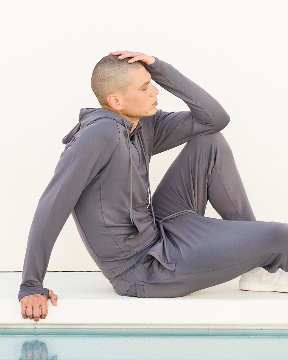 Linford Modal Zip Pullover Hoodie