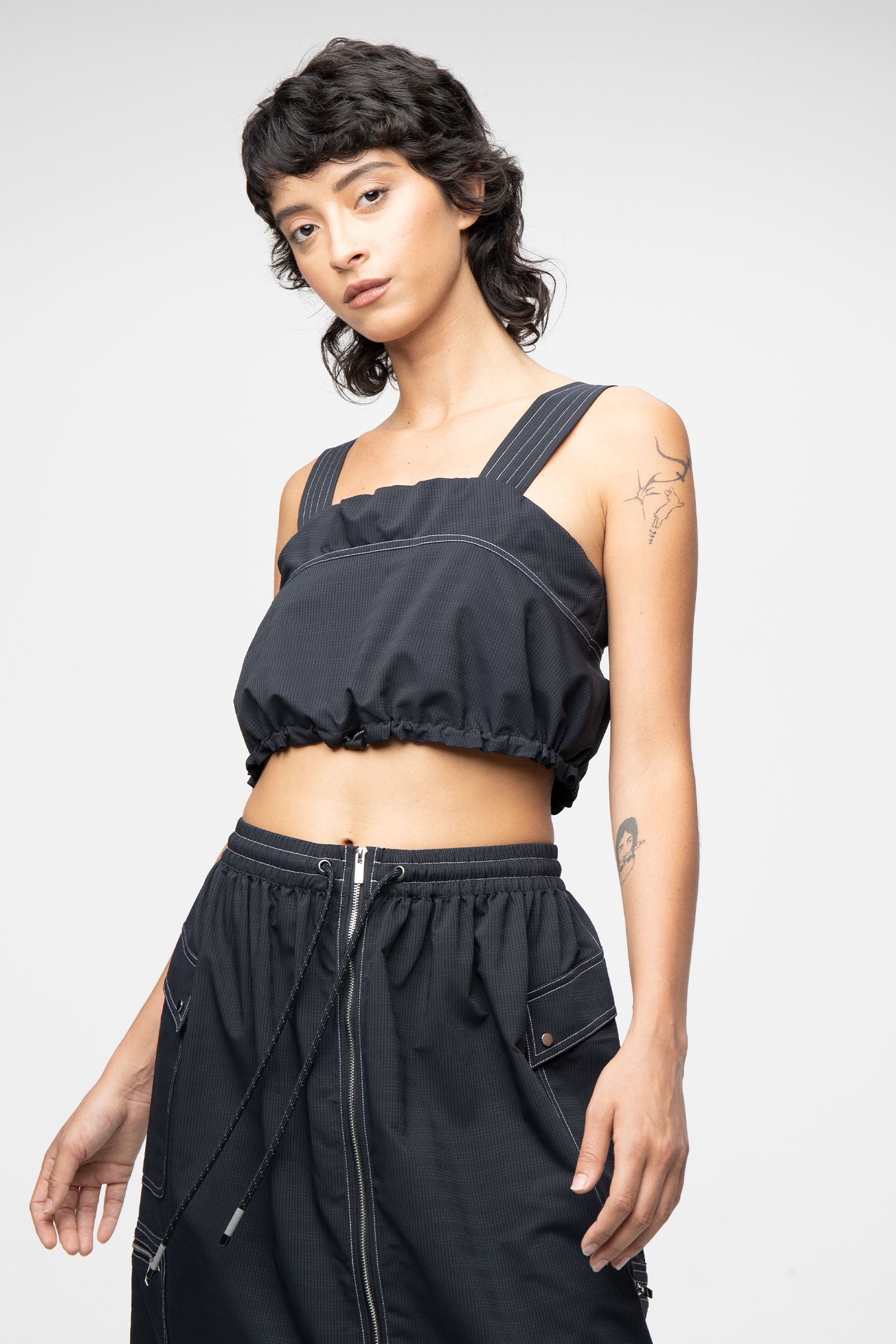 Graf Windbreaker Crop Top