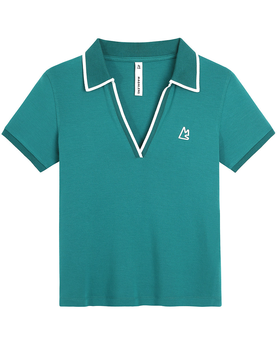 Teal Green White Alice Roya Polo