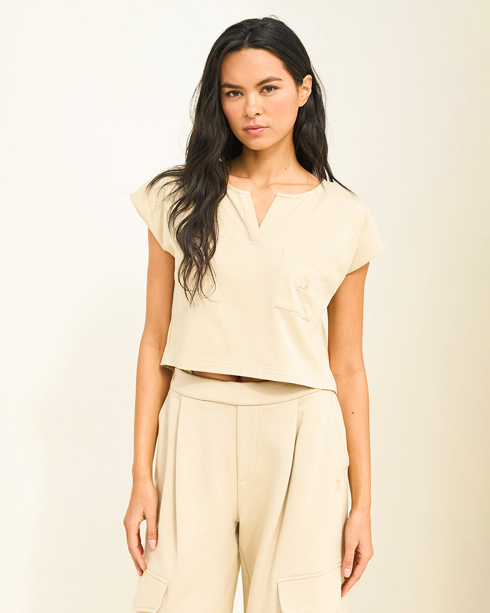 Women's Khaki Supima Boxy Top