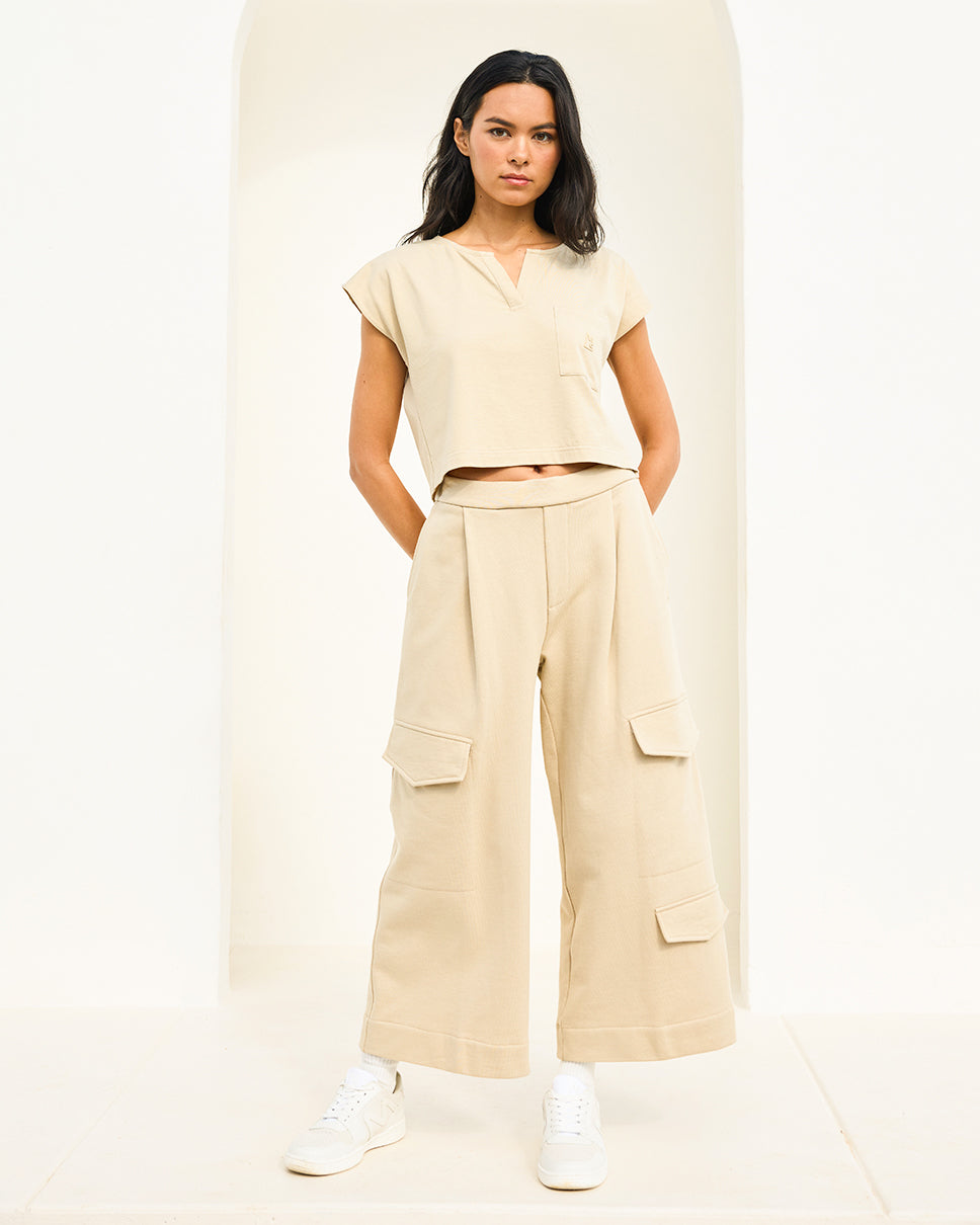 Women's Khaki Supima Boxy Top