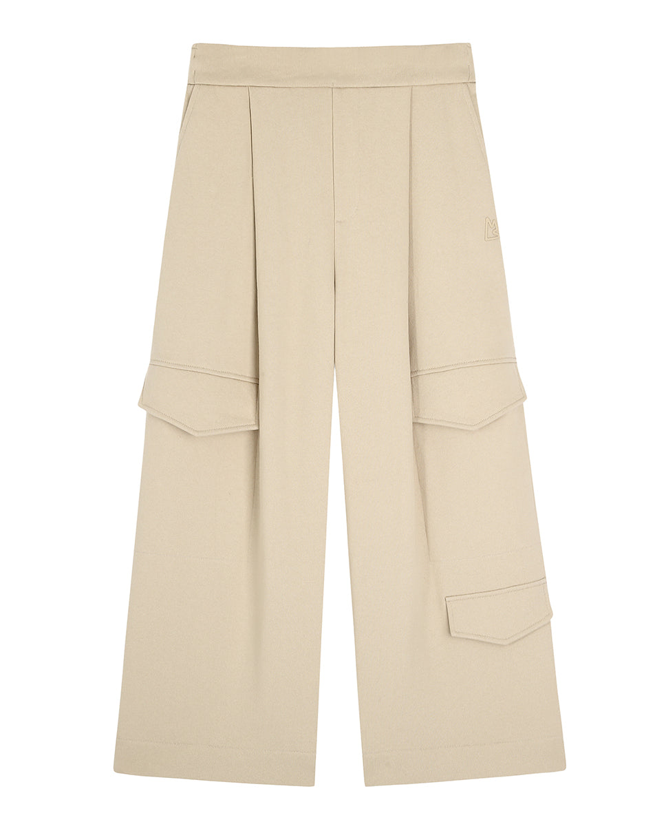 Khaki Cropped Cargo Pants