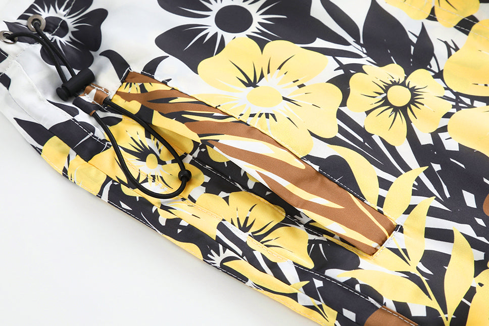 Floral Palm Archer Wide Leg Pants