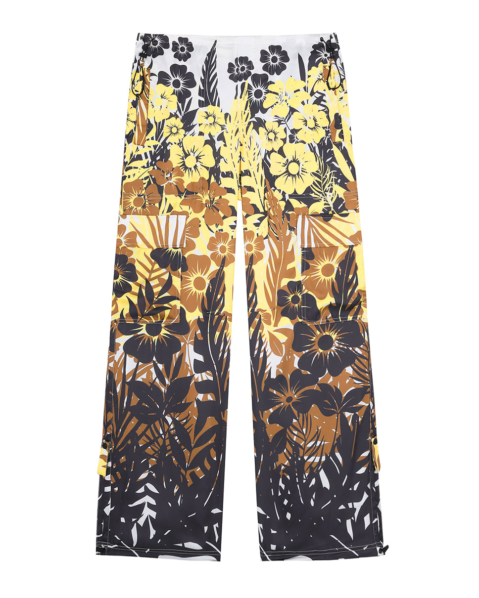 Floral Palm Archer Wide Leg Pants