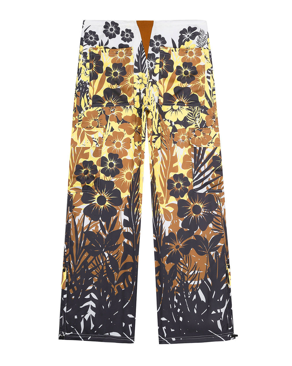 Floral Palm Archer Wide Leg Pants