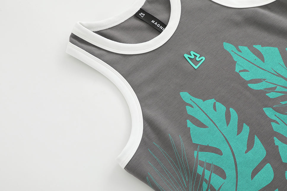 Ash Turquoise Floral Palm Dress