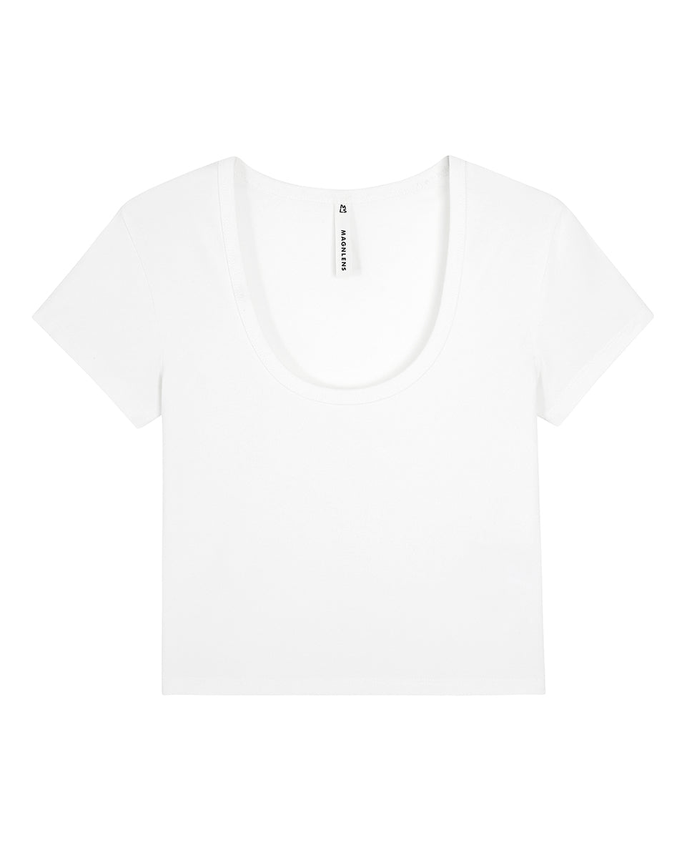 White Donna Bamboo Scoop Tee