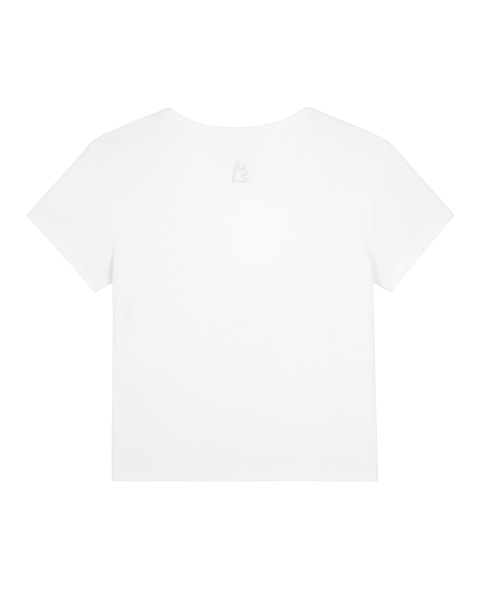 White Donna Bamboo Scoop Tee