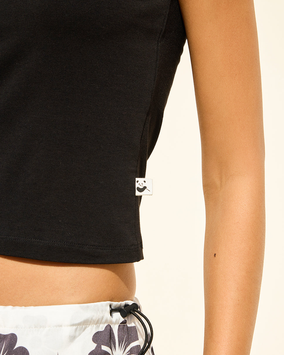 Black Donna Bamboo Scoop Tee