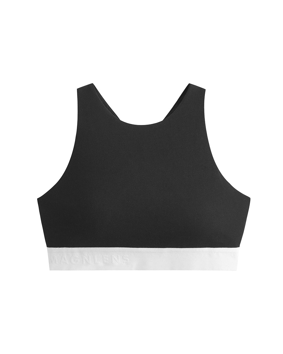 Women's Black Lounge Rib Bra Top
