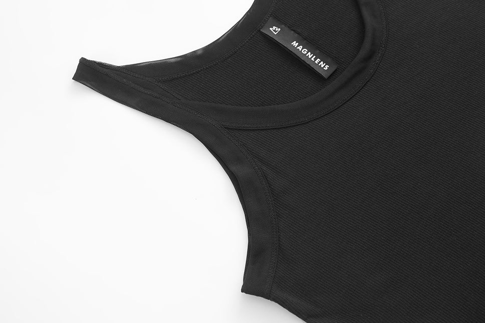 Black Rachel Rib Tank Top