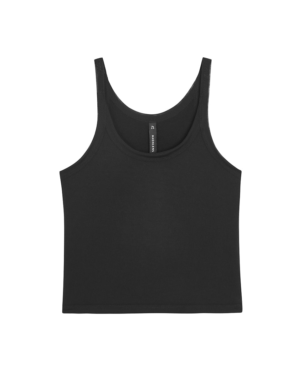 Black Rachel Rib Tank Top