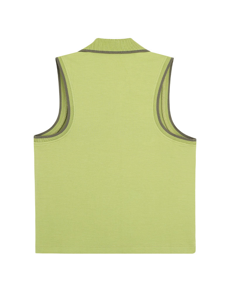 Green sleeveless shirt on a white background
