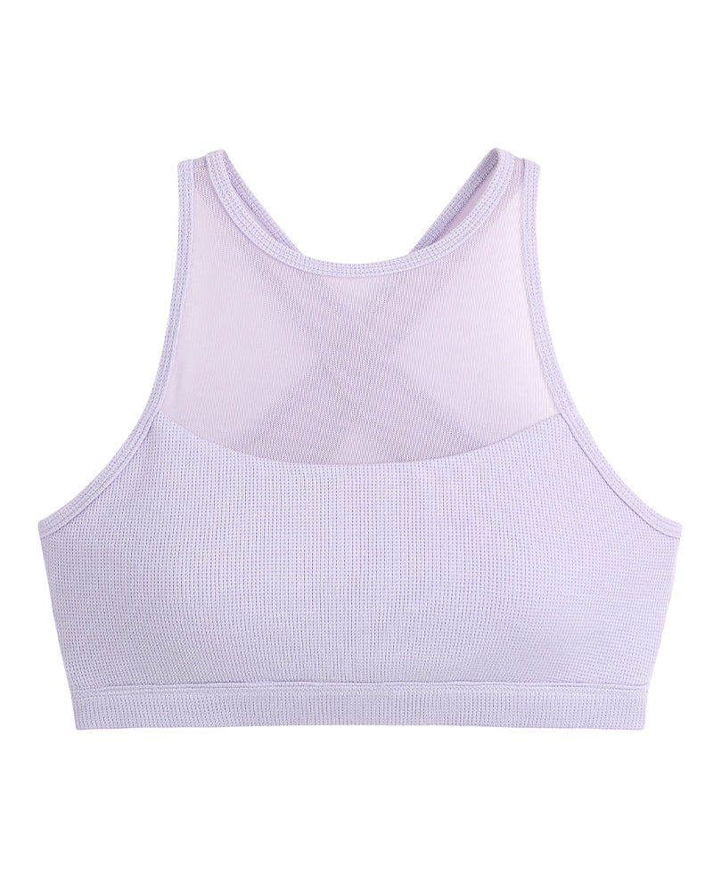 Waffle Knit Mesh Sports Bra