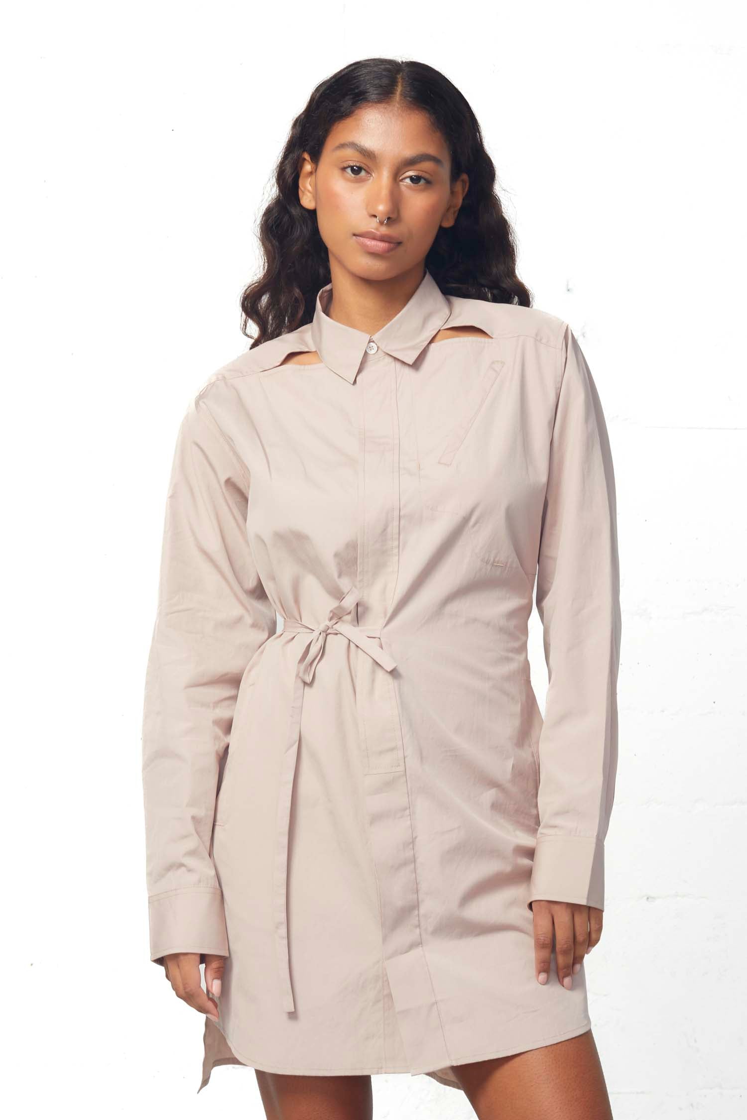 Sabik Shirt Dress With Biomorphic Pocket Detail