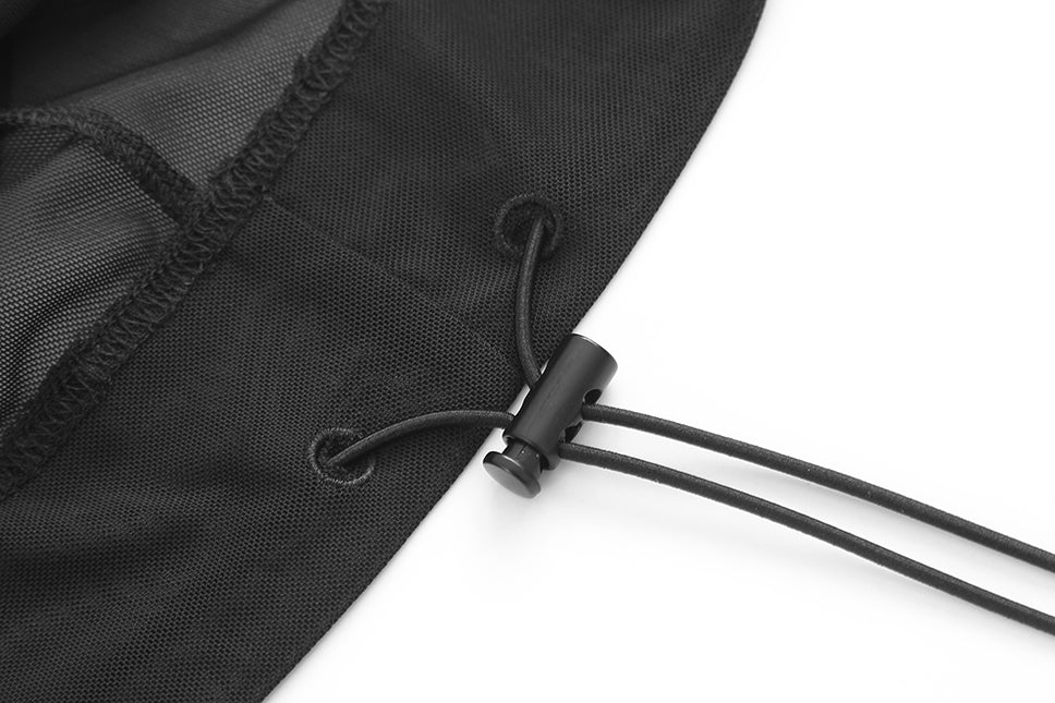 Black Mesh Short Sleeve Hoodie