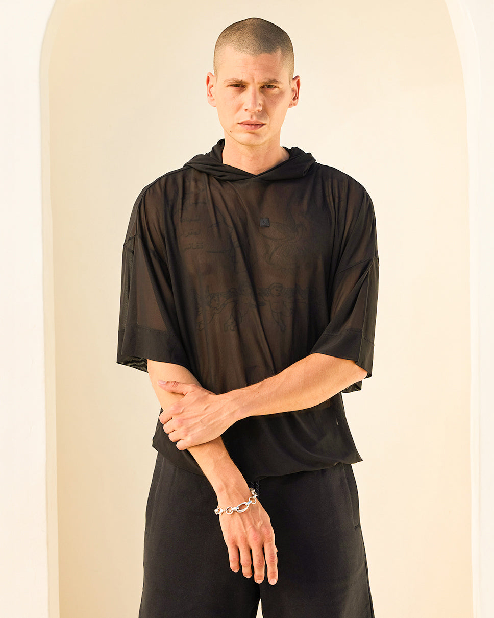 Mesh Short Sleeve Hoodie