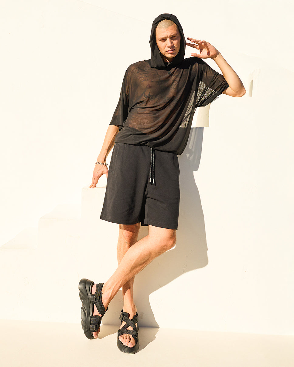 Mesh Short Sleeve Hoodie