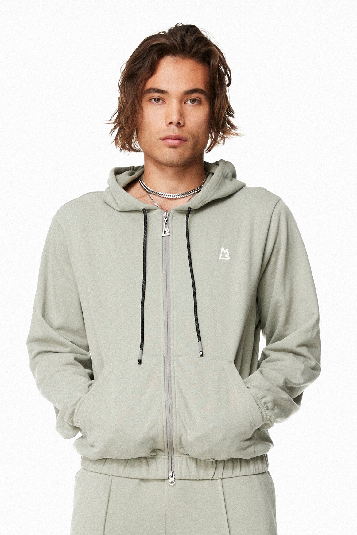 Essential Banded Zip-Up Hoodie