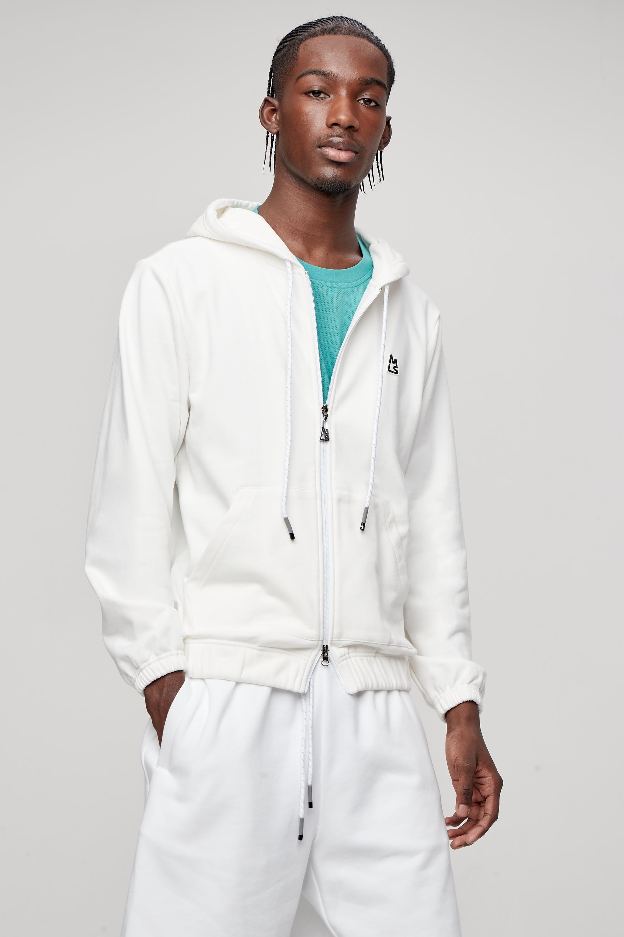 Essential Banded Zip-Up Hoodie