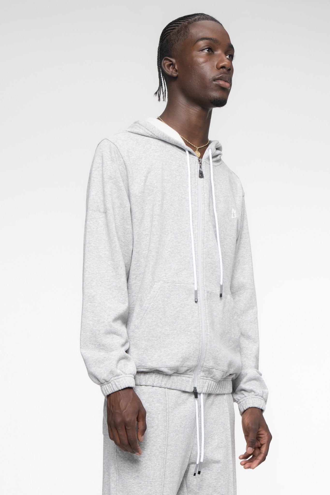 Essential Banded Zip-Up Hoodie - Magnlens