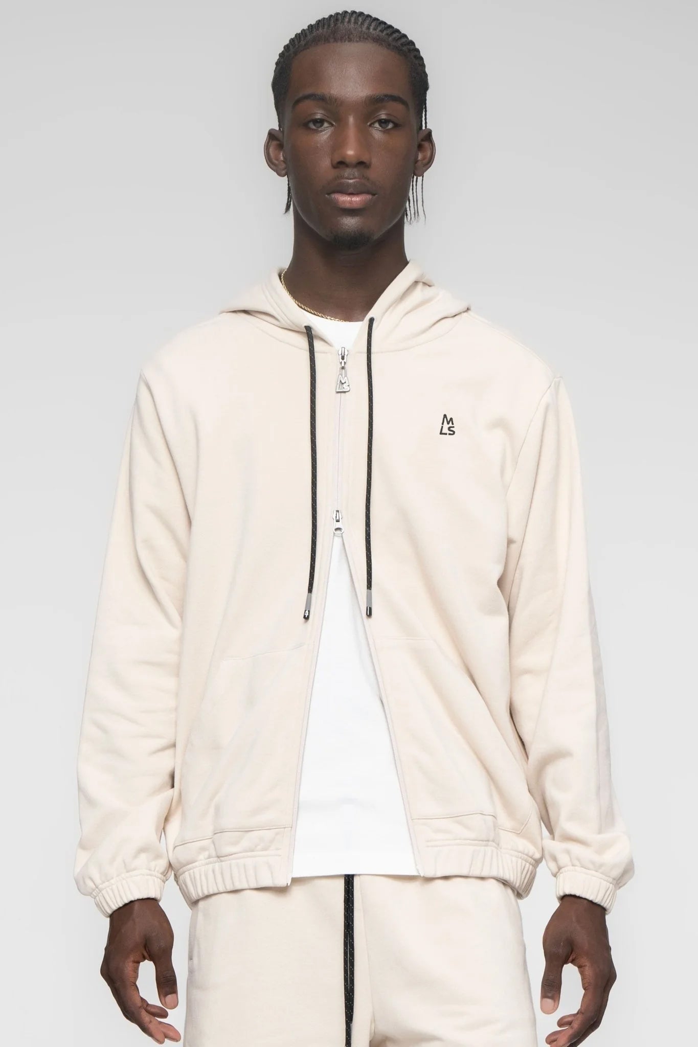 Essential Banded Zip-Up Hoodie - Magnlens