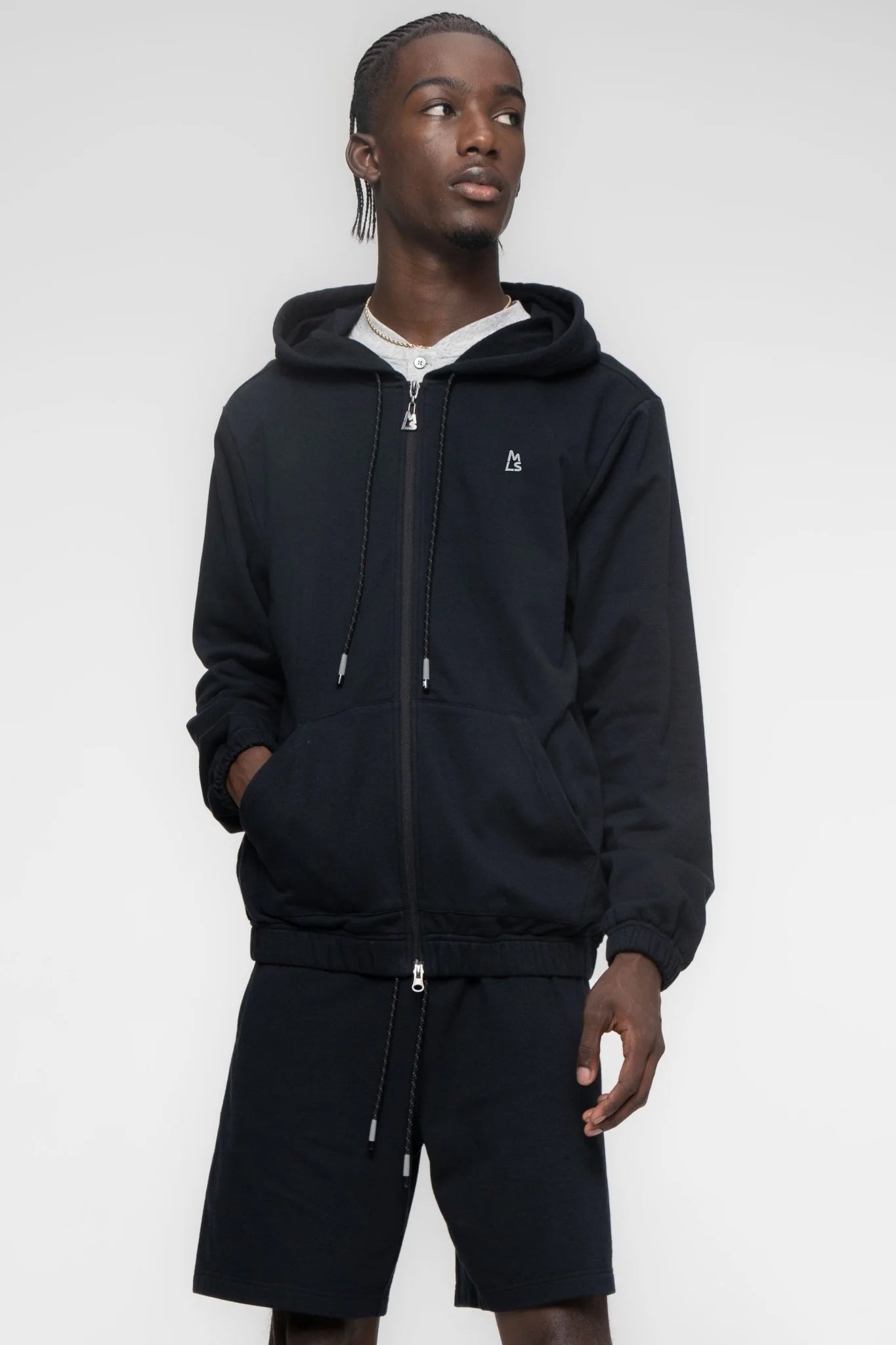 Essential Banded Zip-Up Hoodie - Magnlens