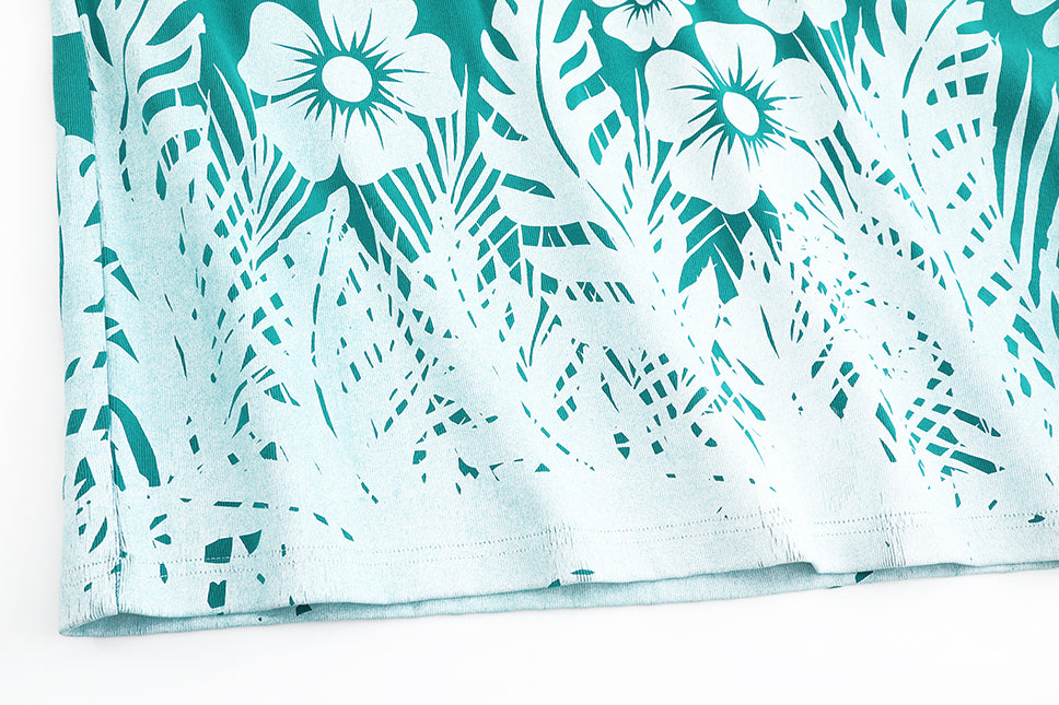 Floral Palm Boxy Polo