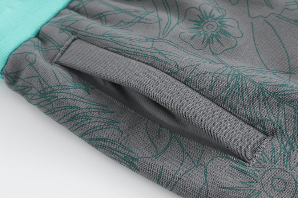 Grey Floral Outline Ross 6" Shorts
