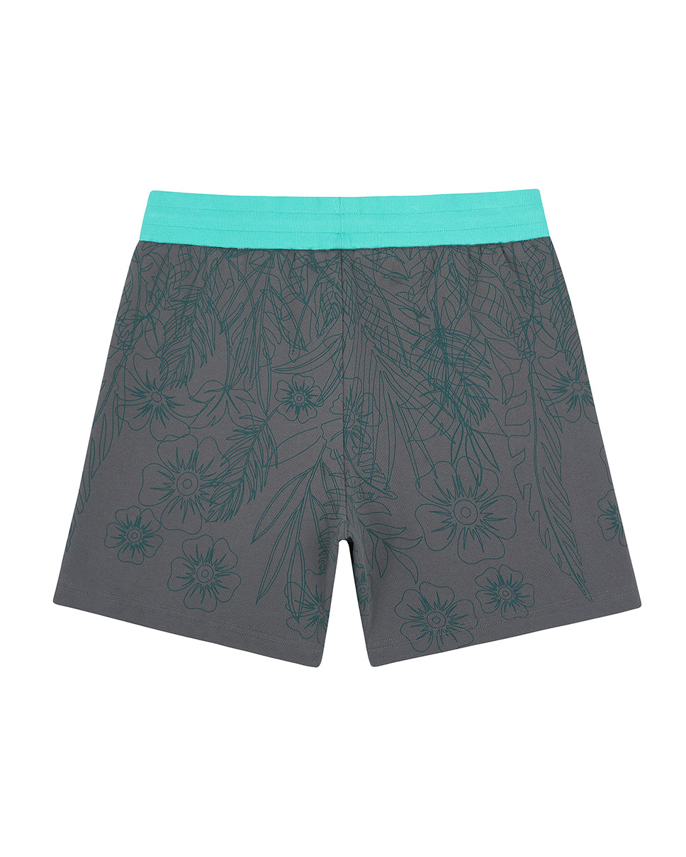 Grey Floral Outline Ross 6" Shorts