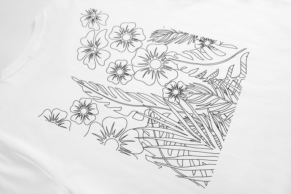 Floral Outline Regular Fit Tee