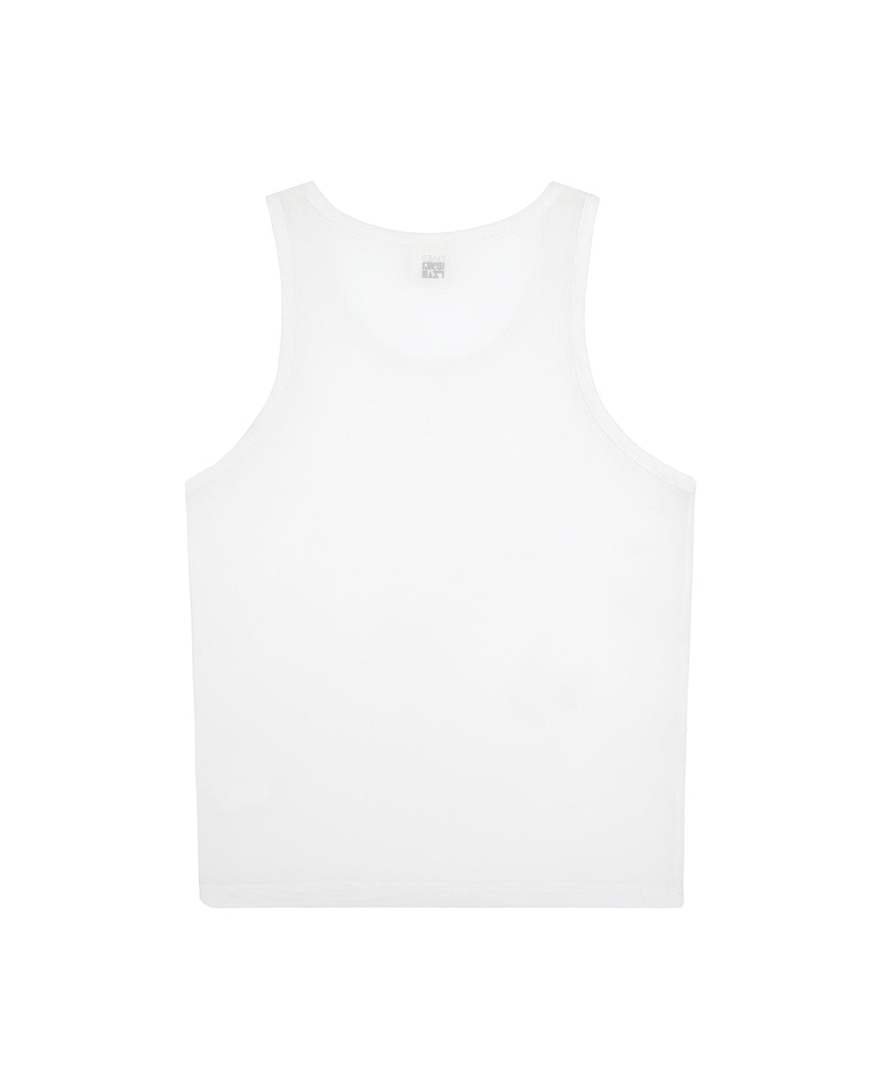 Men's White Back Tank Top