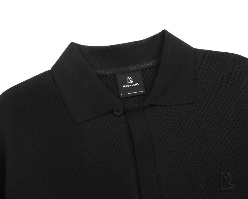 Waffle Knit Boxy Polo