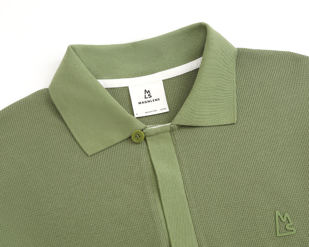 Waffle Knit Boxy Polo