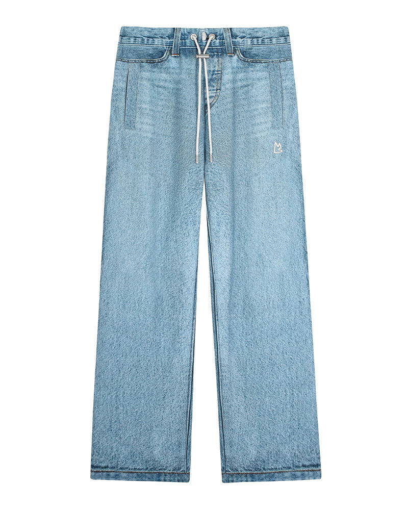Relaxed Fit Denim Print Pants