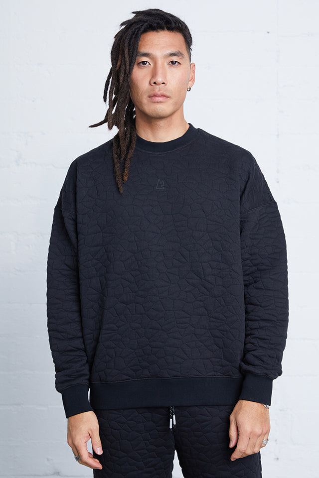 Rock Quilted Oversized Crewneck