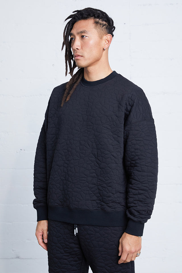 Rock Quilted Oversized Crewneck